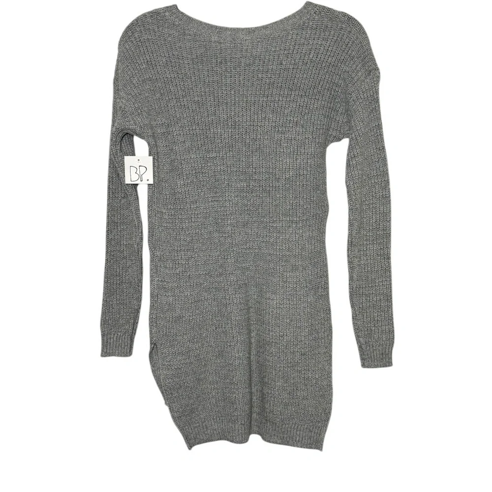 BP Nordstrom Sweater Tunic Size XS Gray Marled Crew Neck Knit Pullover NWT